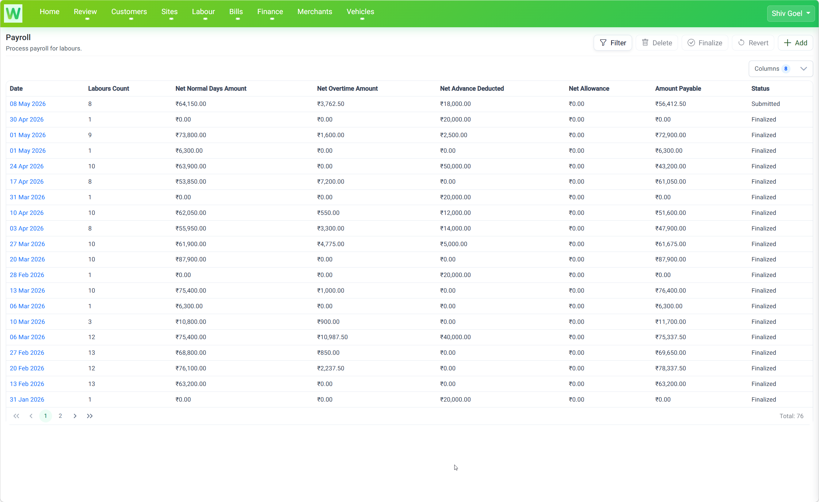 Payroll List